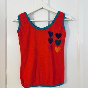 70s Vintage Terry Cloth Rainbow Heart Tank Top